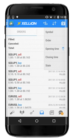 Xellion MT5 Android App